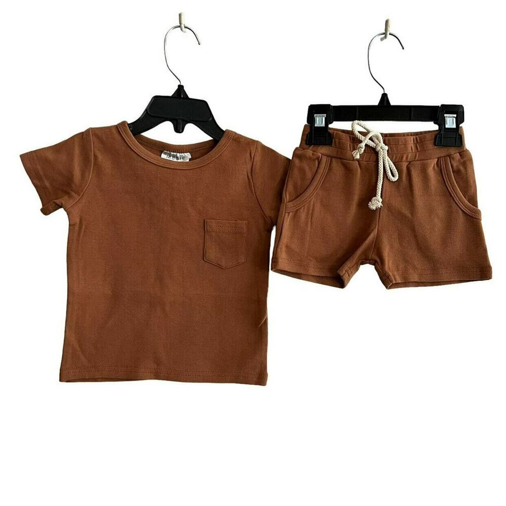 Mebie Baby Brown Short Set